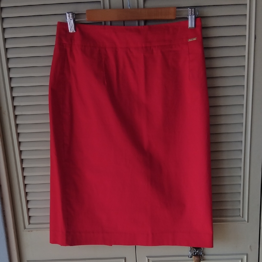 Calvin Klein Vibrant Red Pencil Skirt